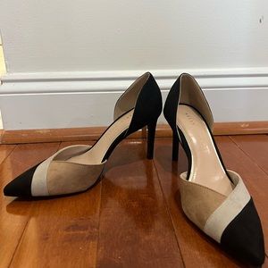 Multi color suede heels